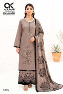 Al Karam Rasmalai Premium Rayon Embroidered Designer Suit
