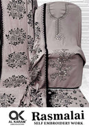 Al Karam Rasmalai Premium Rayon Embroidered Designer Suit
