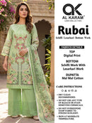 Al Karam Rubai Designer Cotton Digital Print Salwar Suit