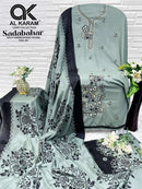 Al Karam Sadabahar Rayon Fancy Embroidery Work Suits