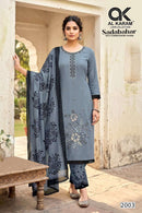 Al Karam Sadabahar Rayon Fancy Embroidery Work Suits