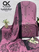 Al Karam Sadabahar Rayon Fancy Embroidery Work Suits