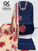 Al Karam Suhana Designer Rayon  Elegant Embroidery Suit