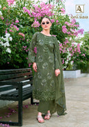 Alok Suits Amna Babar Designer Cotton Foil Printed Embroidered Suit