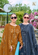 Alok Suits Amna Babar Designer Cotton Foil Printed Embroidered Suit