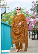 Alok Suits Amna Babar Designer Cotton Foil Printed Embroidered Suit