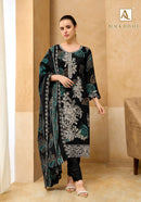 Alok Suits Black Royale Premium Viscose Printed Suit