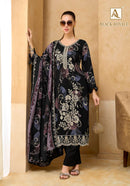 Alok Suits Black Royale Premium Viscose Printed Suit