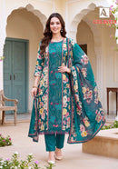 Alok Suits Celestia Viscose Digital Printed Embroidery Work Suit