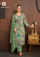 Alok Suits Cross Stitch Jam Cotton Print Designer Embroidered Suit