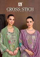 Alok Suits Cross Stitch Jam Cotton Print Designer Embroidered Suit