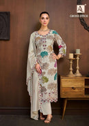 Alok Suits Cross Stitch Jam Cotton Print Designer Embroidered Suit