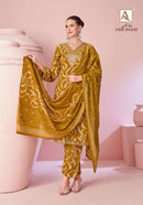 Alok Suits Jade Bagh Viscose Foil Print Embroidered Designer Suit
