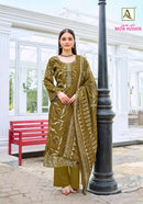 Alok Suits Nadia Hussain Jam Premium Cotton Digital Print Embroidered Suit