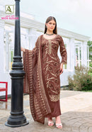 Alok Suits Nadia Hussain Jam Premium Cotton Digital Print Embroidered Suit
