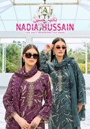 Alok Suits Nadia Hussain Jam Premium Cotton Digital Print Embroidered Suit