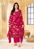 Alok Suits Noor Luxe Cotton Foil Print Designer Embroidered Suit