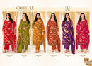 Alok Suits Noor Luxe Cotton Foil Print Designer Embroidered Suit