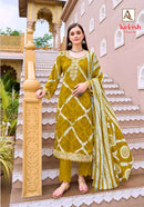 Alok Suits Turkish Edition 16 Viscose Rayon Printed Fancy Work Suit Set
