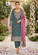 Alok Suit Vadi Elegant Jacquard Embroidered Work Suit Set
