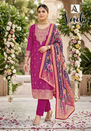 Alok Suit Vadi Elegant Jacquard Embroidered Work Suit Set