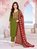 Balaji Sanskruti Vol 1 Premium Cotton Ajrak Print 3 Piece Suit Set