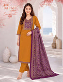 Balaji Sanskruti Vol 1 Premium Cotton Ajrak Print 3 Piece Suit Set