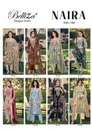 Belliza Designer Studio Naira Vol 154 Cotton Digital Printed Embroidered Suit