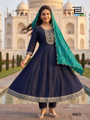 Afreen By Blue Hills Designer Silk Anarkali Style Kurti Set