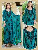 Blue Hills Black Bunny Vol 30 Rayon Fancy Work Kurti Pant