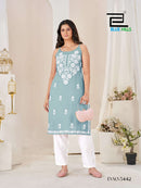 Blue Hills Hansvi Rayon Fancy Work Kurti Pant Set