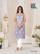 Blue Hills Hansvi Rayon Fancy Work Kurti Pant Set