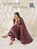 Blue Hills Light of Festival Rayon Anarkali Gown Set
