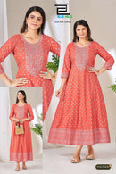 Blue Hills Premium Matka Rayon Embroidered Anarkali Style Gown