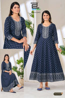 Blue Hills Premium Matka Rayon Embroidered Anarkali Style Gown