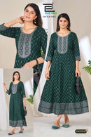 Blue Hills Premium Matka Rayon Embroidered Anarkali Style Gown