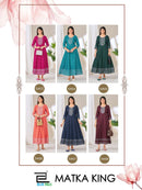 Blue Hills Premium Matka Rayon Embroidered Anarkali Style Gown