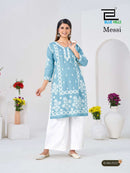 Blue Hills Messi Rayon Fancy Work Kurti with Palazzo Set