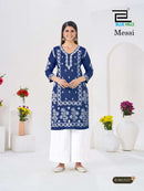 Blue Hills Messi Rayon Fancy Work Kurti with Palazzo Set