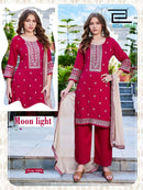 Blue Hills Moon Light Silk Premium Embroidered Work Suits