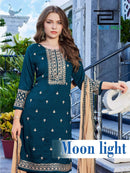 Blue Hills Moon Light Silk Premium Embroidered Work Suits