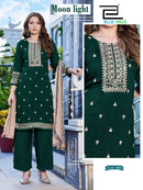 Blue Hills Moon Light Silk Premium Embroidered Work Suits