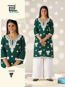 Victoria Vol 35 Blue Hills Premium Designer Rayon Kurti Set