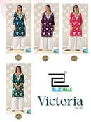 Victoria Vol 35 Blue Hills Premium Designer Rayon Kurti Set