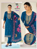Blue Hills Xara Premium Designer Rayon Ethnic Kurti Set