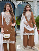 Blue Hills Ziva Vol 3 Premium Rayon Embroidered Kurti Plazzo Dupatta Se