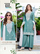 Blue Hills Ziva Vol 3 Premium Rayon Embroidered Kurti Plazzo Dupatta Se