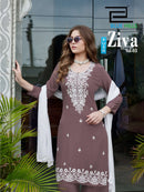 Blue Hills Ziva Vol 3 Premium Rayon Embroidered Kurti Plazzo Dupatta Se