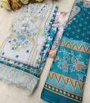 Cosmos Fashion Jazmin Vol 1 Lawn Cotton Printed Fancy Work Suit