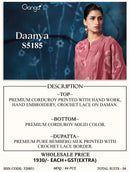 Ganga Daanya 5185 Designer Cotton Print Suit Embroidery Work Suit